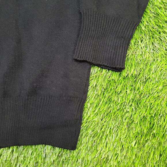 Vintage 80s MOD Knitwear Sweater Large 22x25 Black - Picture 9 of 9